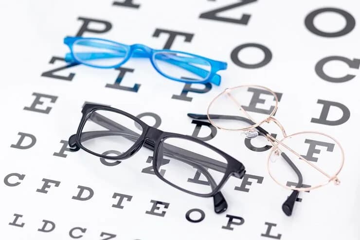 Eye care professionals with patients